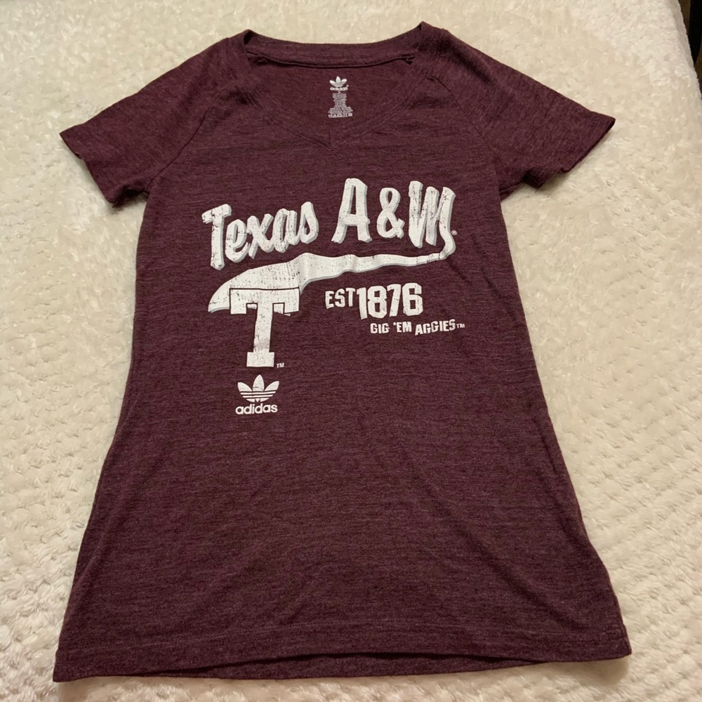 Adidas Texas A&M V-Neck Tee